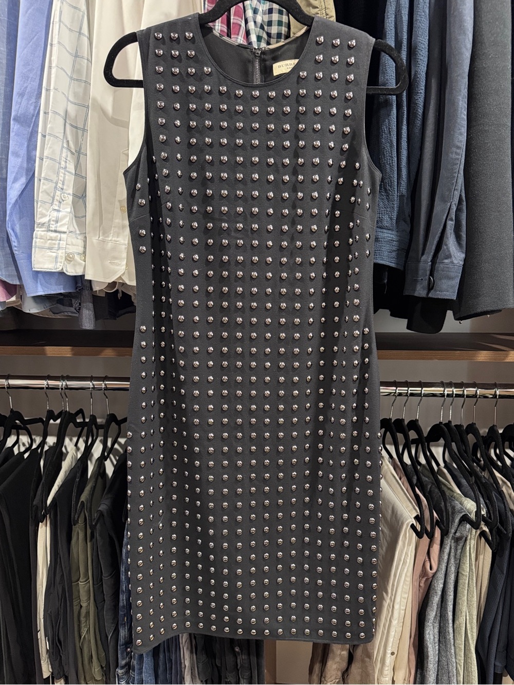 Burberry London Studded Sleeveless Black Dress - Size 4
